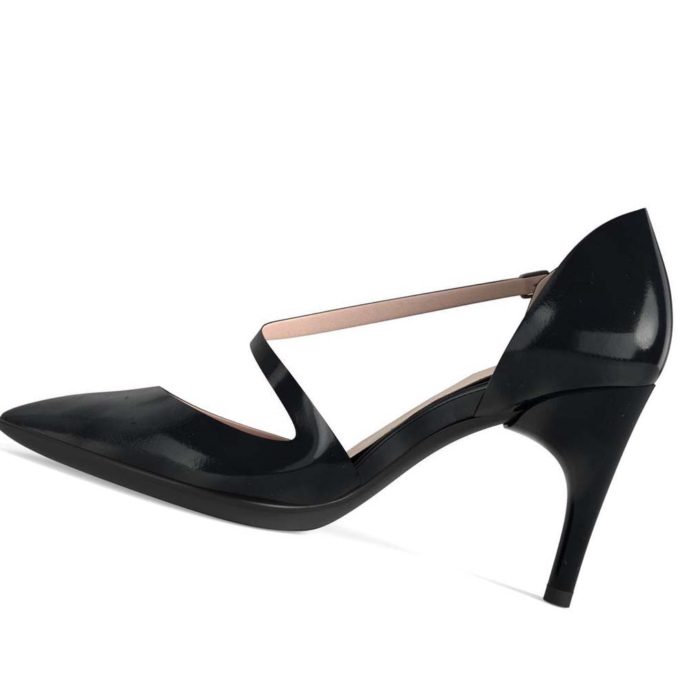 Ecco Shape Stiletto 75 Asymmetric Pumps Dame Svarte | NO 162UZG